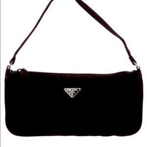 Prada Black Nylon Baguette Pochette Bag
